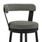 Armen Living Kobe 26" Counter Height Swivel Bar Stool in Black Finish and Gray Faux Leather 721535761760 - alternate 9
